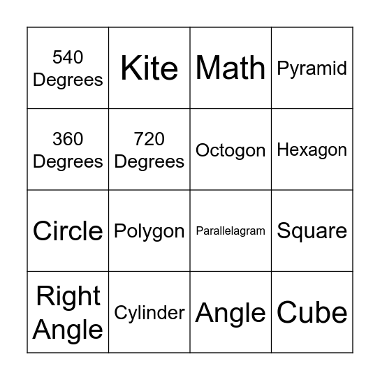 Shape BINGO! Bingo Card