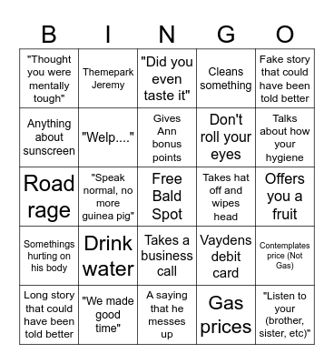 Jerry bingo Card