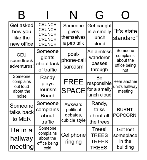 Federal Way Bingo Card