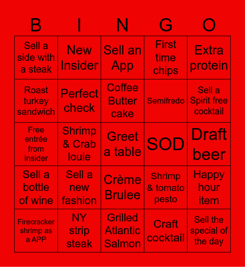 SERVER BINGO Card