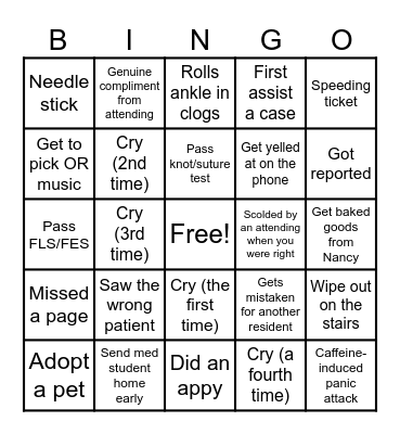 Trying to Survive July Bingo Card