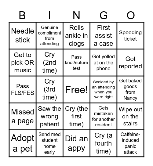 Trying to Survive July Bingo Card