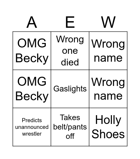 Jeremy Bingo Card