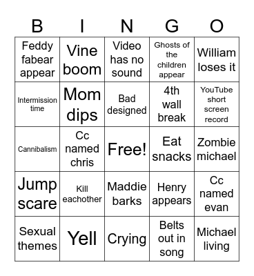 24 hour aftons Bingo Card