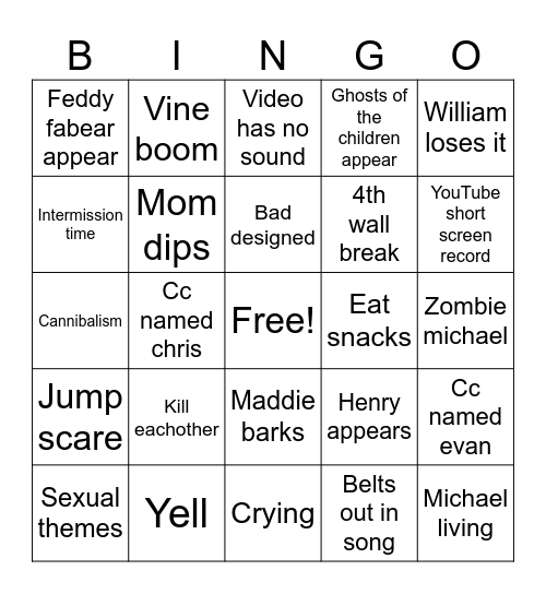 24 hour aftons Bingo Card