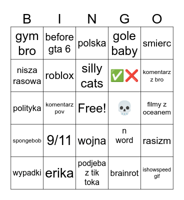 rol;ki Bingo Card