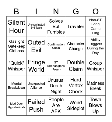 Long Game 18 Bingo Card