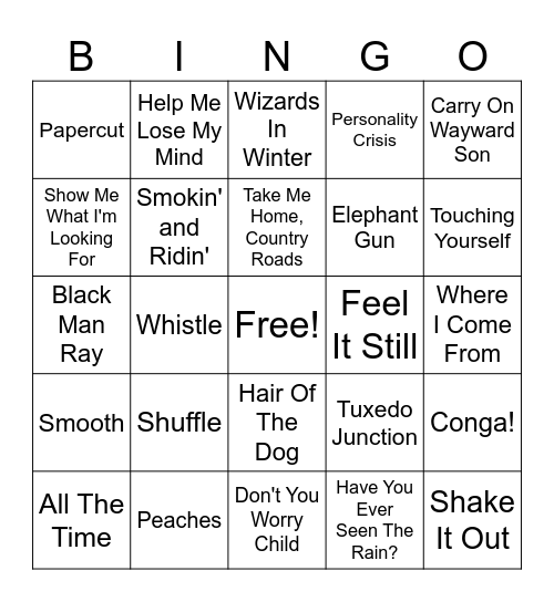 Music Bingo 30 June 2024 #2 Bingo Card