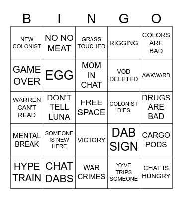 TENACITY BINGO Card