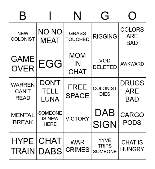 TENACITY BINGO Card