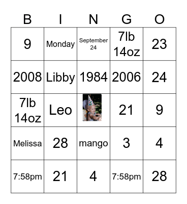 Jeff's 40th BINGO Card
