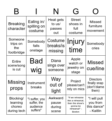 Music Man Bingo Card