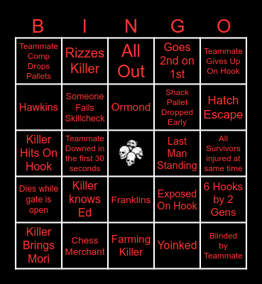 Dead by Daylight Bingo (Anniversary Edition) Bingo Card