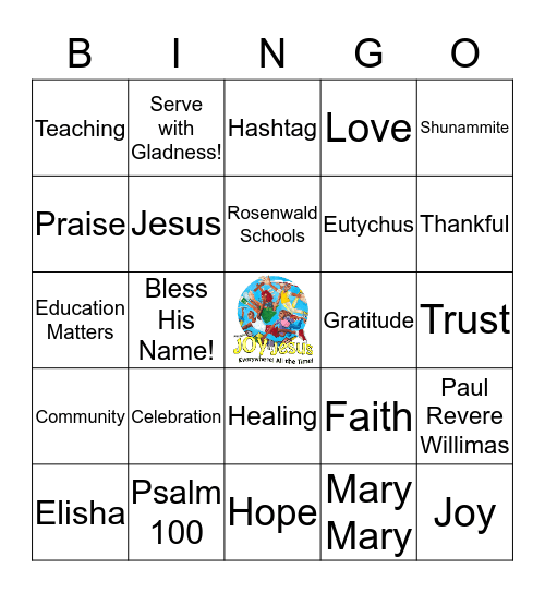 Joy in Jesus Bingo Card