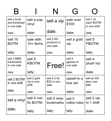 WERRIBEE JULY BINGO Card