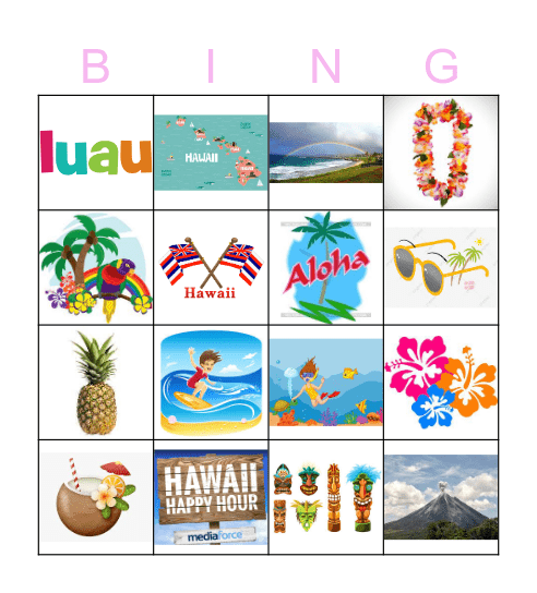 Hawaii Bingo Card