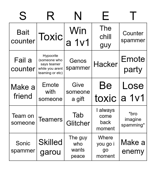 THE STRONGEST BINGO Card