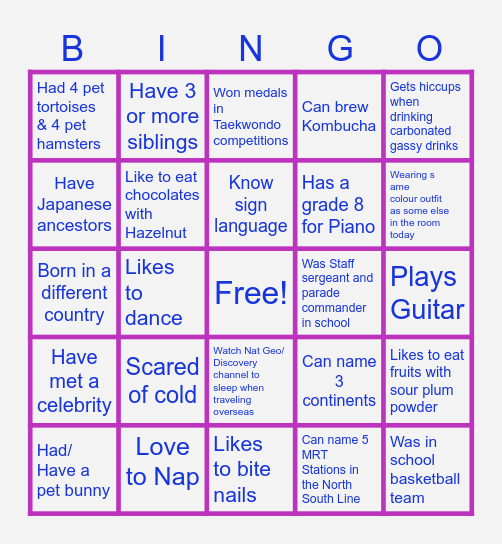 Seniors Retreat 2024 Bingo Card