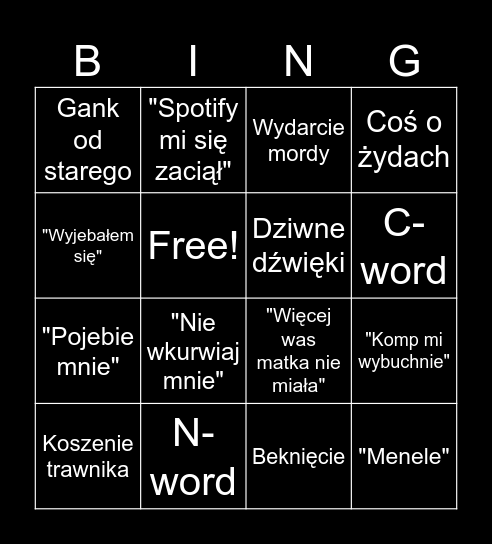 Bingo Kubixa Bingo Card