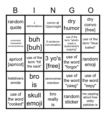 Discord Bingo Card