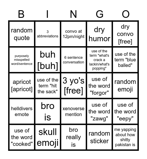 Discord Bingo Card