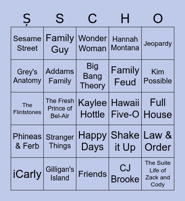 The School Show Bingo Card