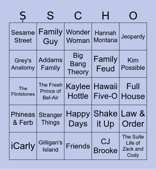 The School Show Bingo Card