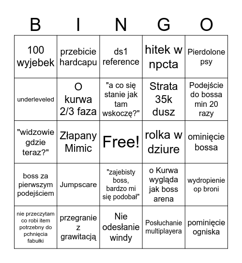 DS3 Bingo Card