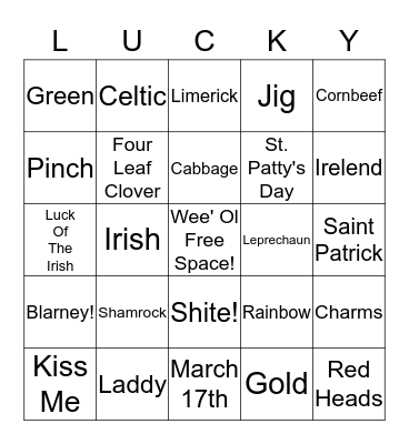 Lucky Bingo Card