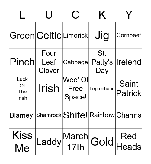 Lucky Bingo Card