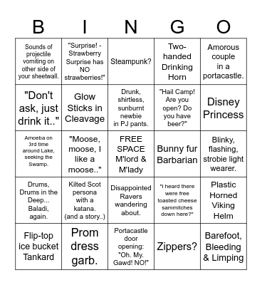 Pennsic Bingo Card