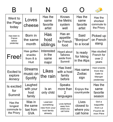 Tufts Summit Human Bingo Card