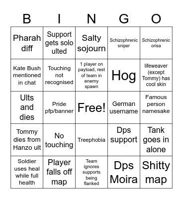Overwat Bingo Card