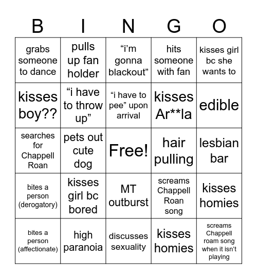 Amber Bingo Card