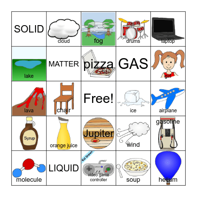 Solids, Liquids and Gases Bingo Card