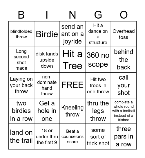 DOLF! Bingo Card