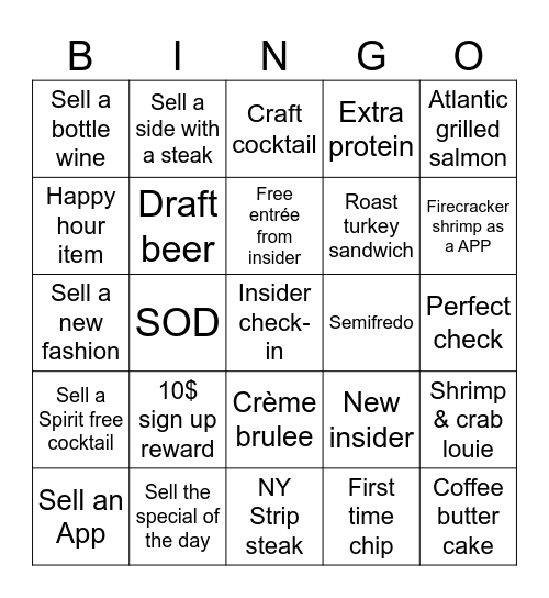 Server Bingo Card