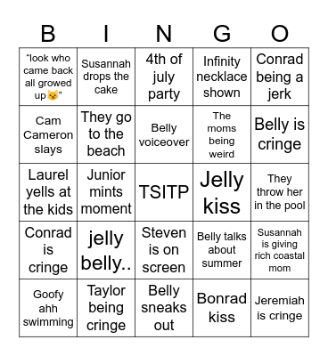 TSITP Bingo Card