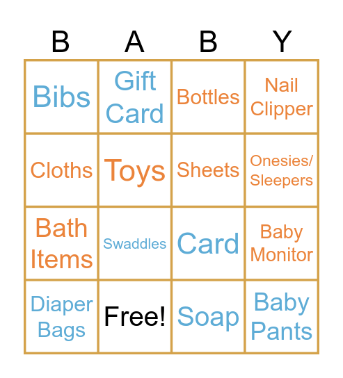 Gift Bingo Card