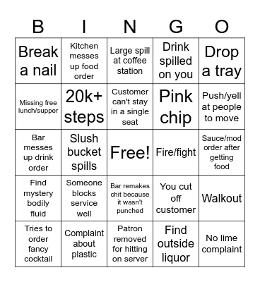 Server Bingo Card