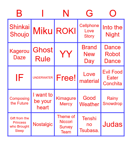 Pandemonium Bingo Card