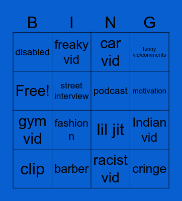 ig Bingo Card