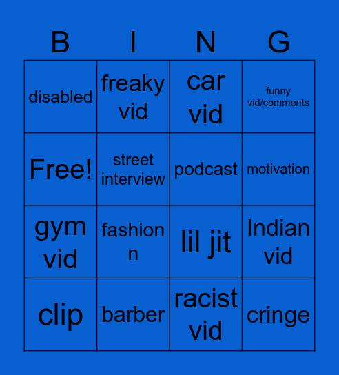 ig Bingo Card