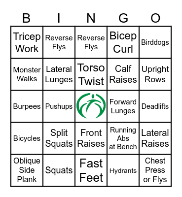FTF Fitness Bingo Card