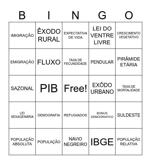 BINGO GEOGRÁFICO Bingo Card