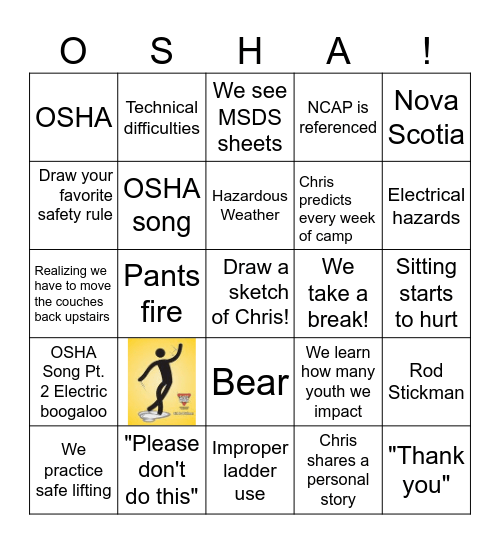 OSHA Bingo Card