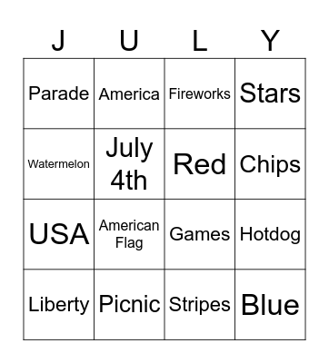 Happy Independence Day! Bingo Card