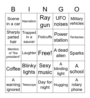 Invaders From Mars Bingo Card