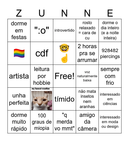Sunny Yuri Bingo Card