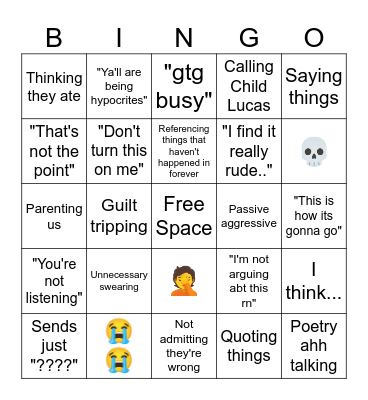 Evy Bingo Card